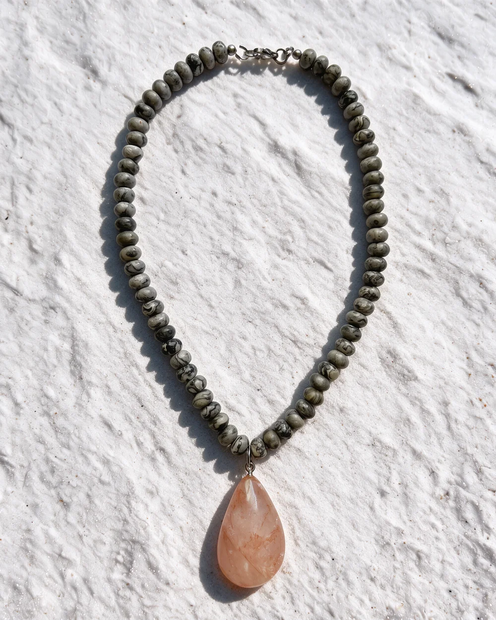 Soulsis necklace: Leopard jasper + red hematoid quartz